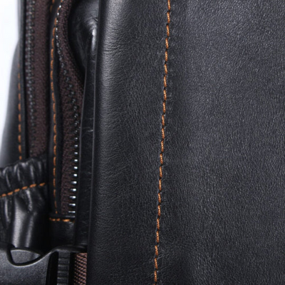 Men's Black Leather Backpack | Maximilian