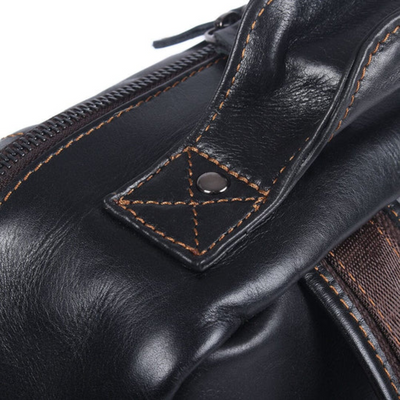 Men's Black Leather Backpack | Maximilian