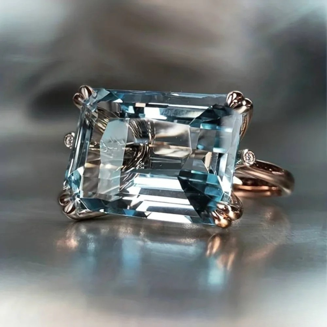 Antique blue zircon ring