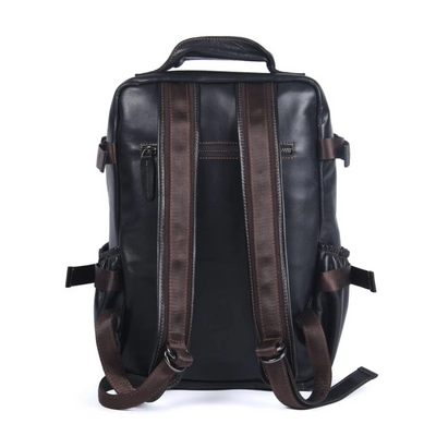Men's Black Leather Backpack | Maximilian