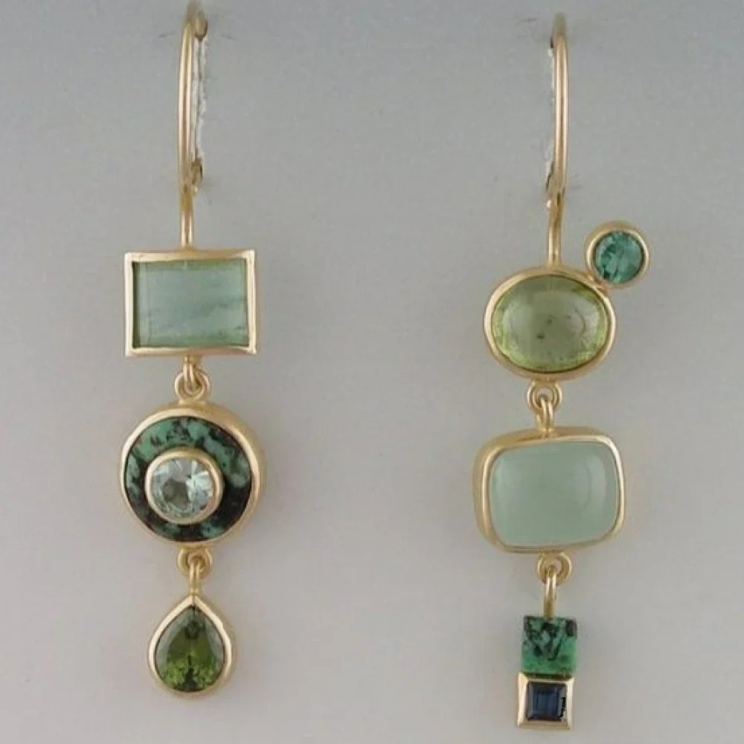Vintage Green Drop Earrings