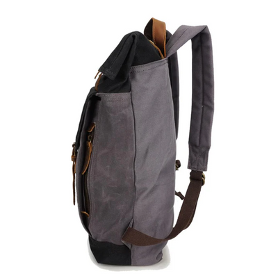 VELIN – Women's Canvas Roll-Top Backpack with Leather Details