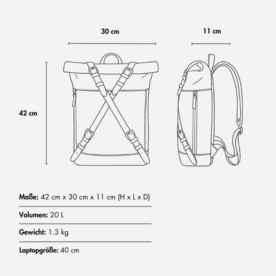 WEXEN – 帆布背包，帶交叉帶