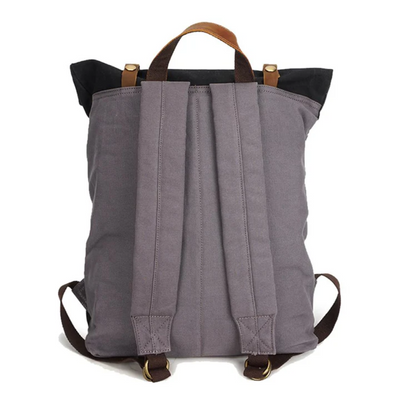 VELIN – Women's Canvas Roll-Top Backpack with Leather Details