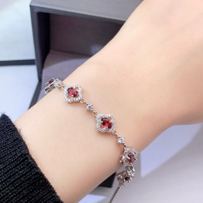 Natural garnet bracelet