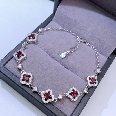 Natural garnet bracelet