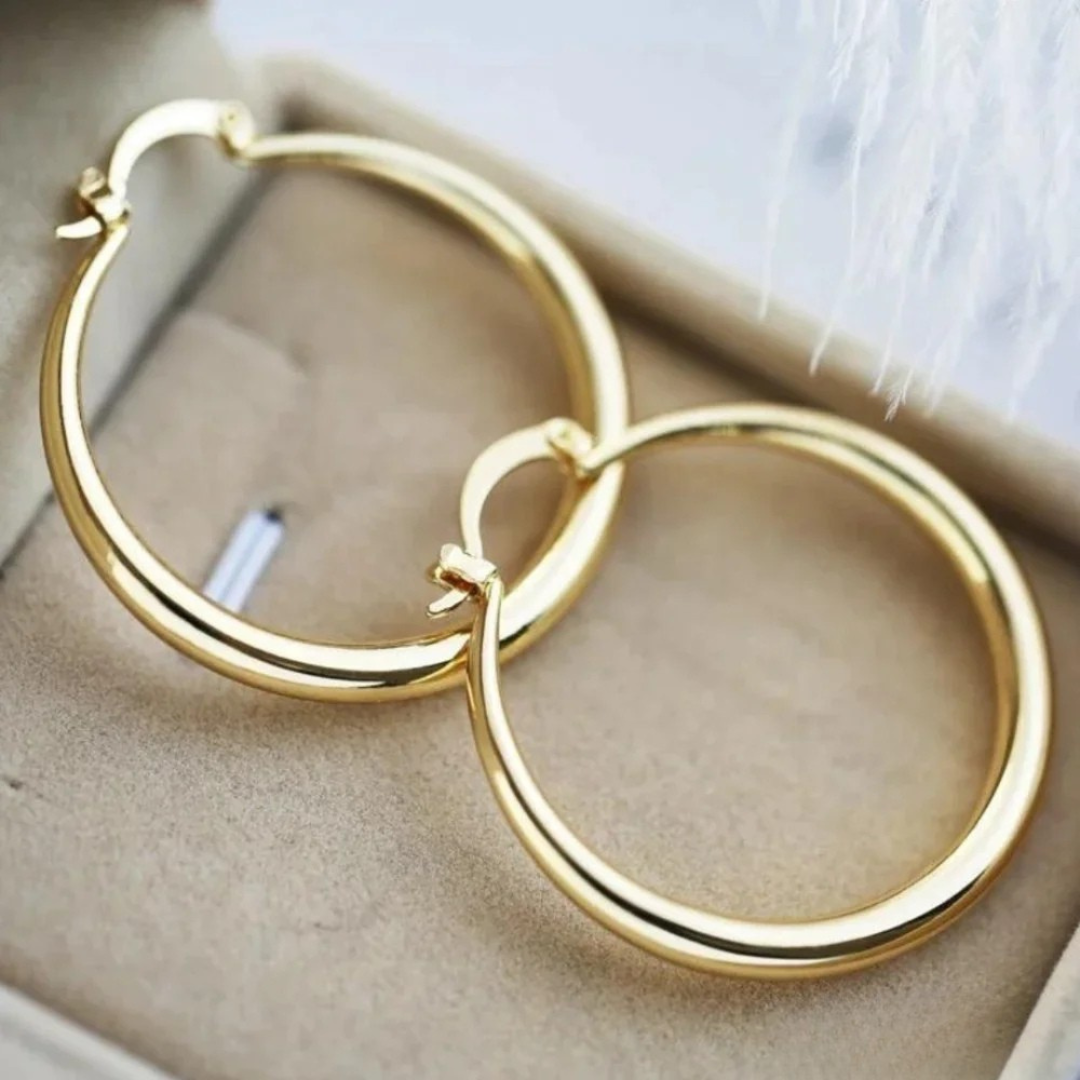 Large gold earrings