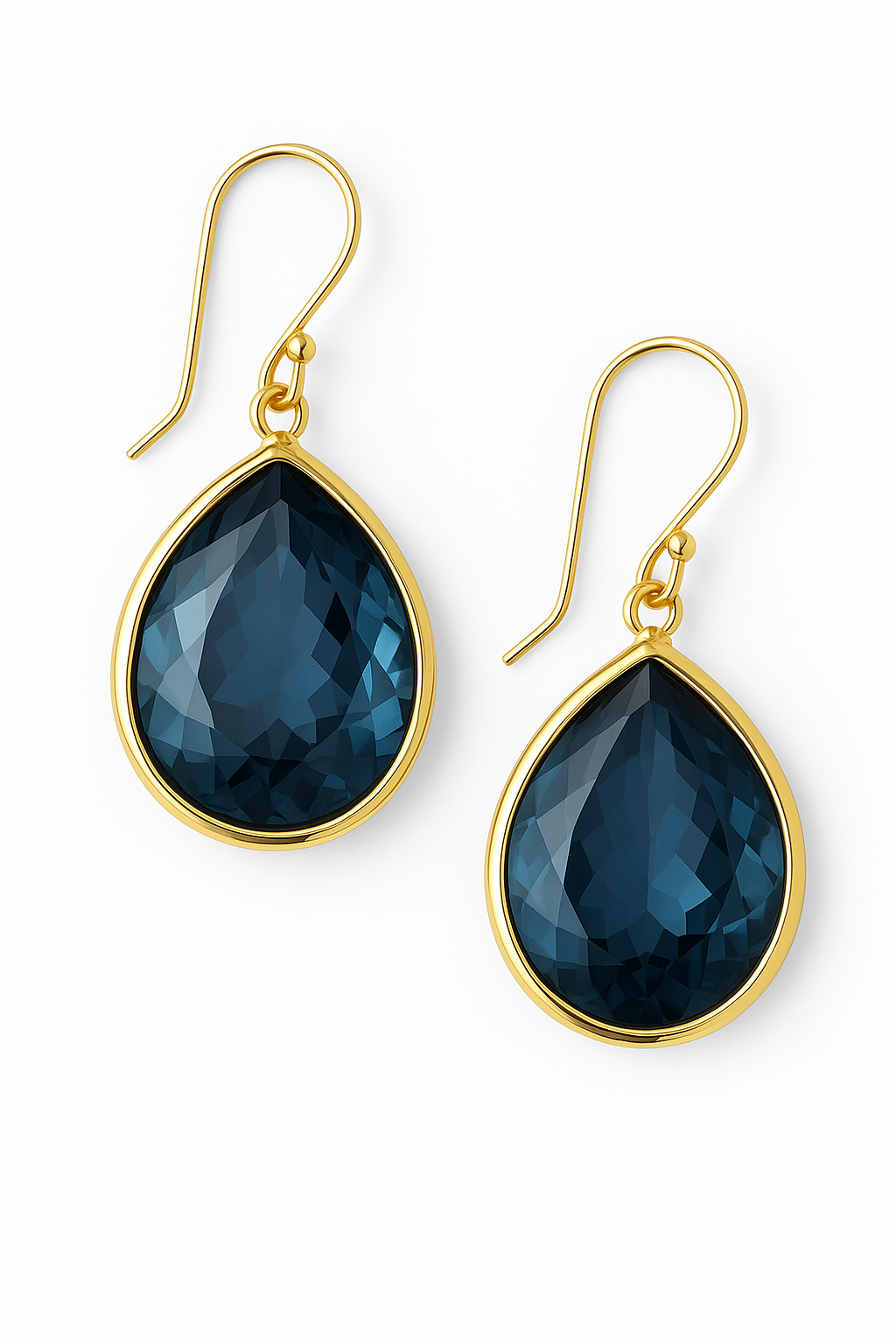 Antique Blue Crystal Drop Earrings