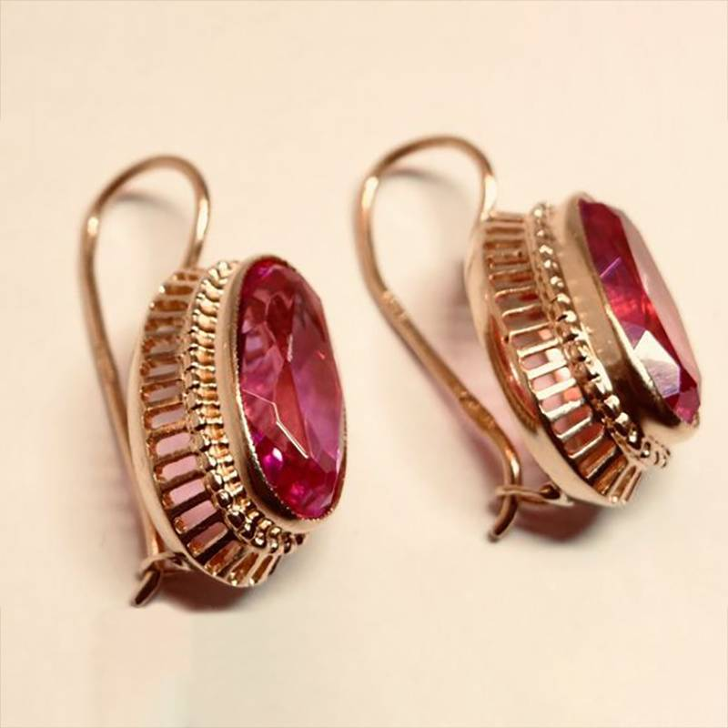 Vintage Rose Gold Crystal Earrings